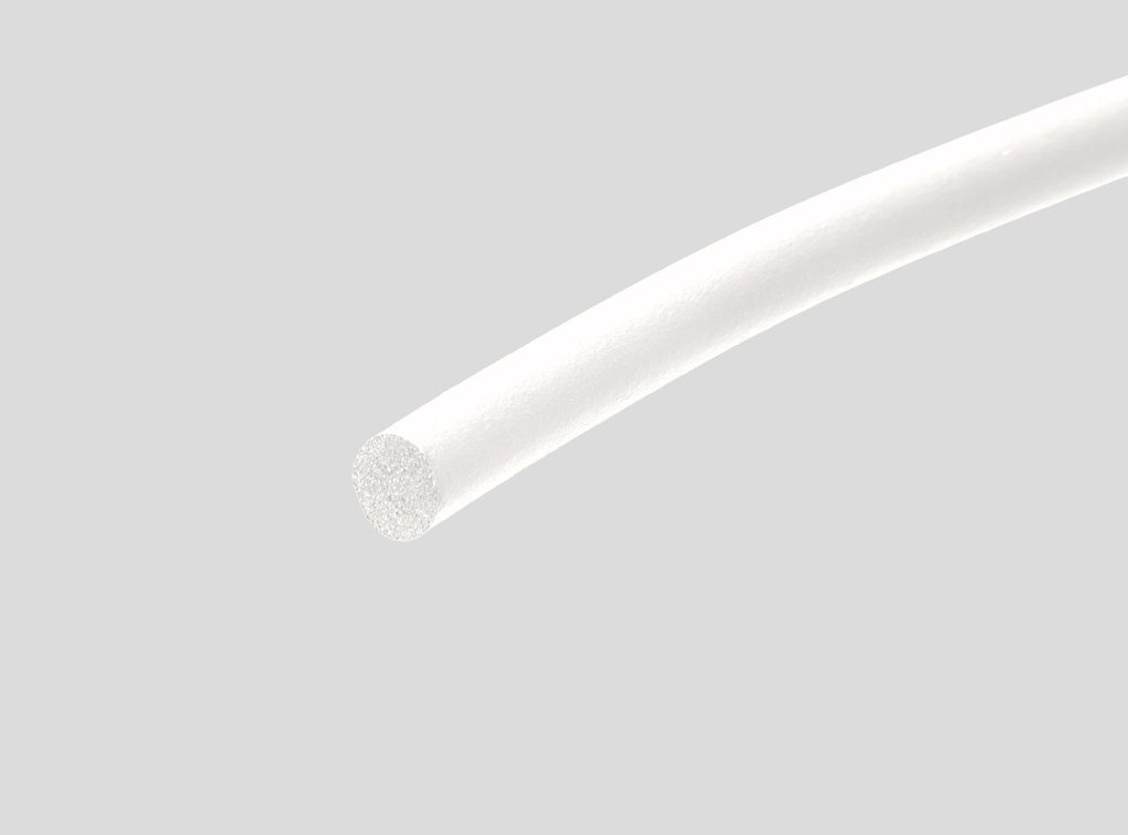 White Expanded SIL16 Silicone Cord (Skinned) - 6mm Diameter