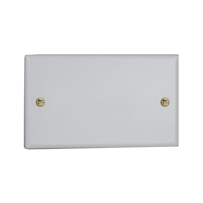 Varilight Vogue Double Blank Plate Matt White