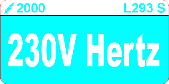 L293 S - 230V Hertz Label (100 Labels)
[L293 S]