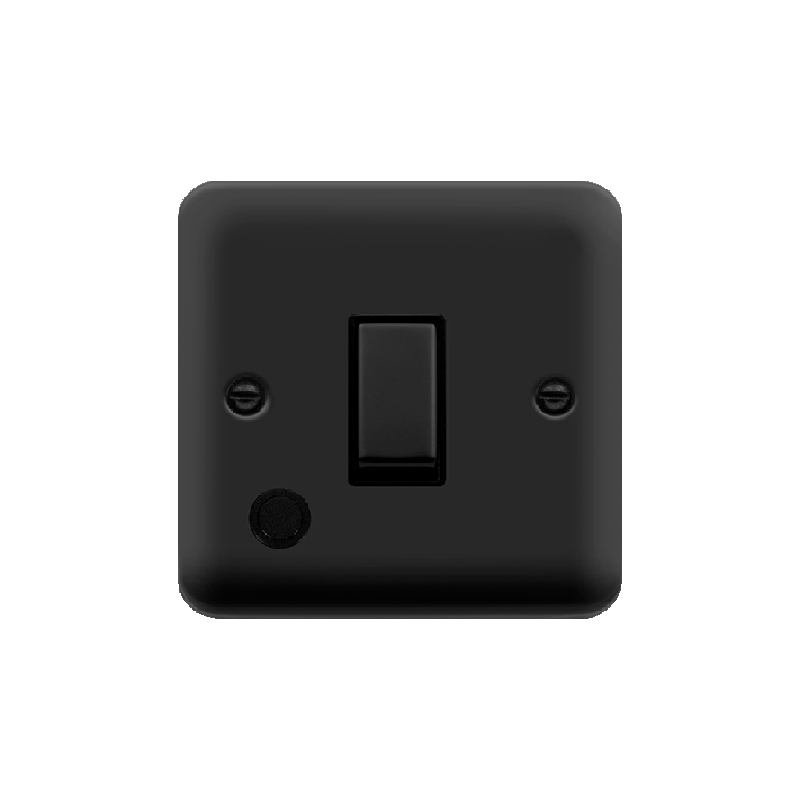 Click Deco Plus 1 Gang DP Switch Matt Black Black Inserts Flex Outlet