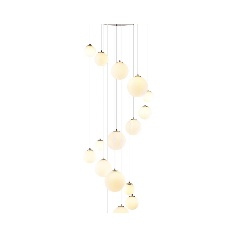 Luxuria Thorne 60cm Pendant 16xG9 Satin Nickel Opal Glass