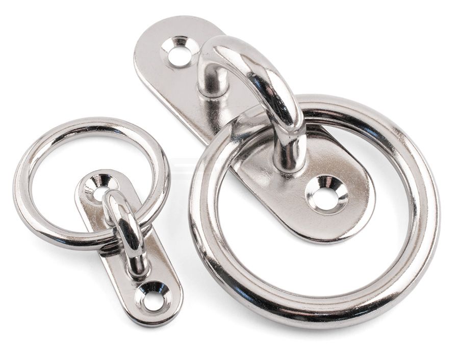 Oblong Pad Eye Plates with Ring - 316 / A4 Stainless Steel