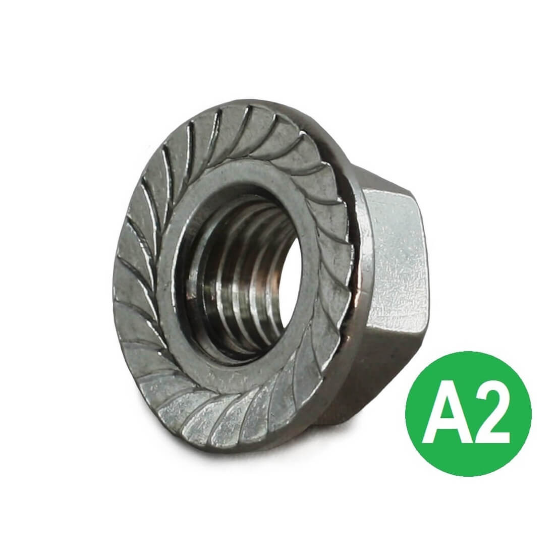 M8 A2 Serrated Flange Nut DIN 6923