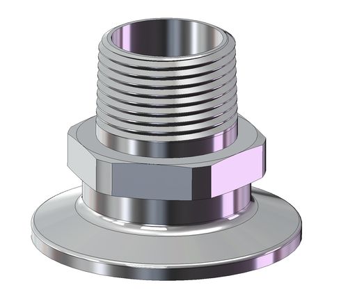 Food Grade Specialist Suppliers of Adapter, TC Ferrule X BSPT Male (Tapered Thread) for Fluid Transfer Systems