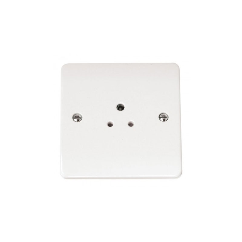 Click Unswitched Round Pin Socket 2A White PVC