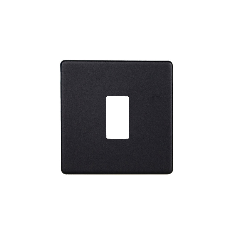 Varilight Urban 1G Plate Matt Black with Yoke Single Plate Screw Less Plate