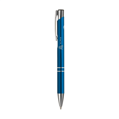 EBONY RECYCLED ALUMINIUM METAL PEN in Blue.