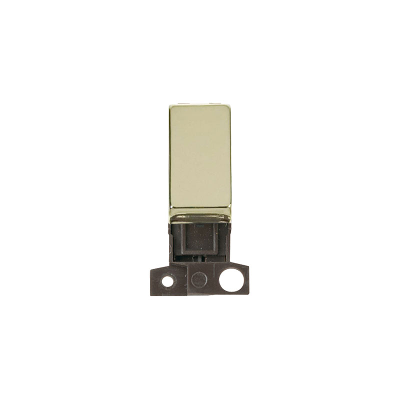 Click MiniGrid 10AX Ingot 2 Way Retractive Switch Module Polished Brass