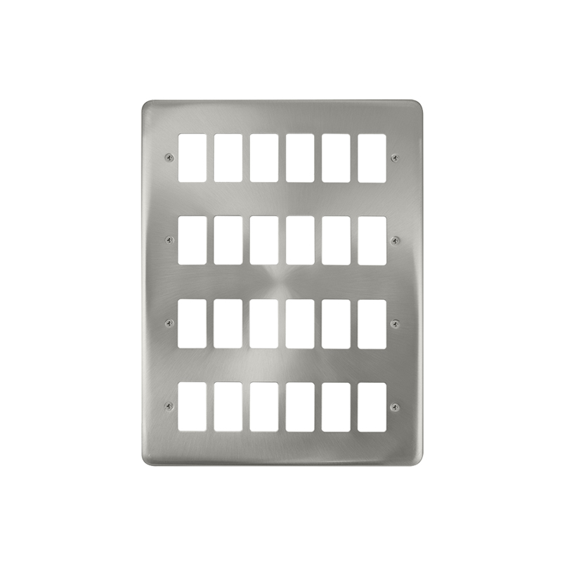 Click Deco Plus 24 Gang GridPro Frontplate Satin Chrome