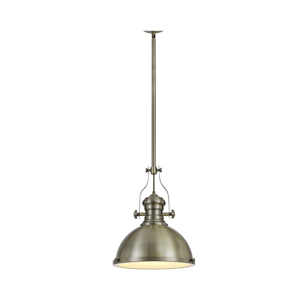 Luxuria Serena 34cm Pendant Light E27 Antique Brass/Frosted Glass