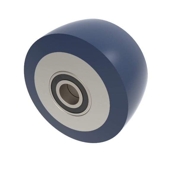 Soft Polyurethane 75 Shore A 80mm Ball Bearing Wheel 200kg Load