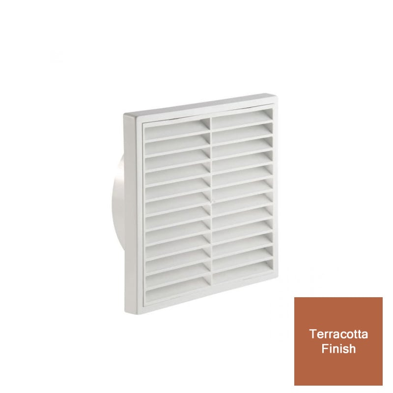 Manrose 100mm Dual Grille Fixed Louvre Fitting Terracotta