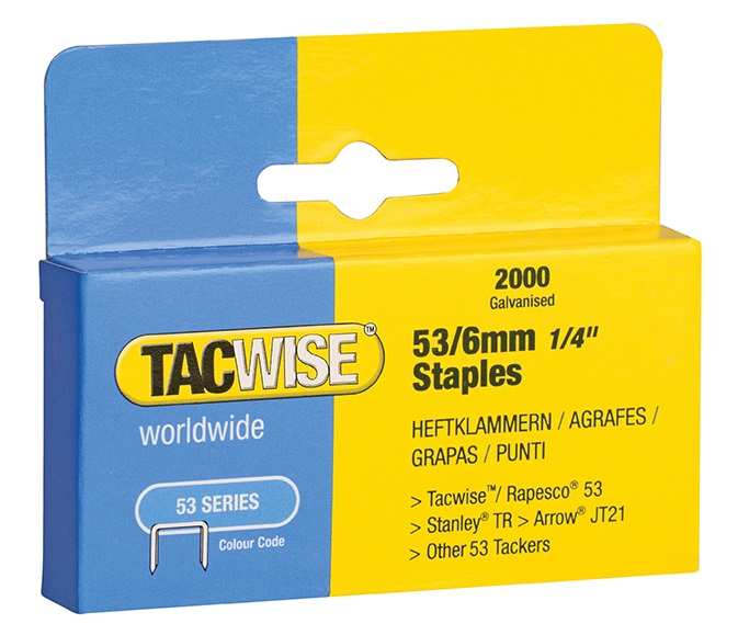 Tacwise 53 Light Duty Staples 6mm Type JT21