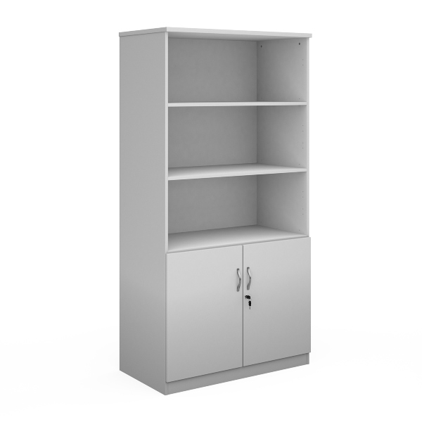 Deluxe Combination Unit with Open Top 4 Shelves - White