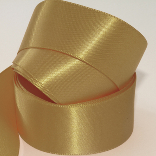 608 Woven Edge Single Face Polyester Satin Gold Leaf 160