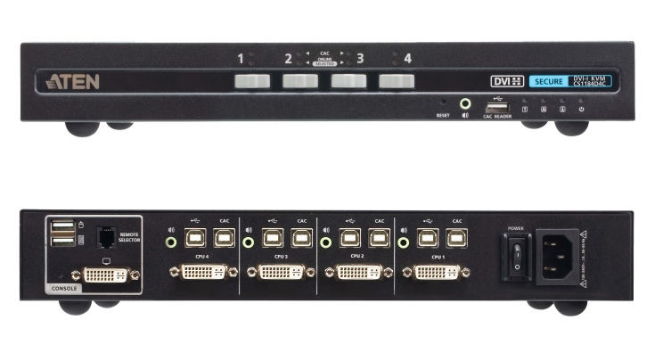 CS1184D4C - Aten Secure KVM - 4-Port USB DVI Secure KVM Switch with CAC (PSD PP 4.0 Compliant)