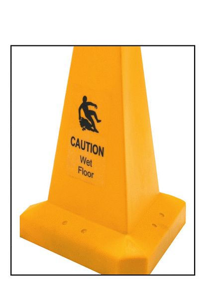 Caution wet floor hazard cone triangular 500mm