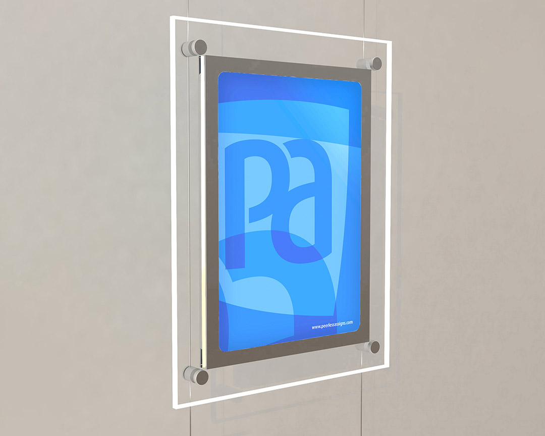 Illuminated Full Bevelled Acrylic POS Holders For Restaurants & Takeaways