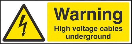 Warning high voltage cables underground