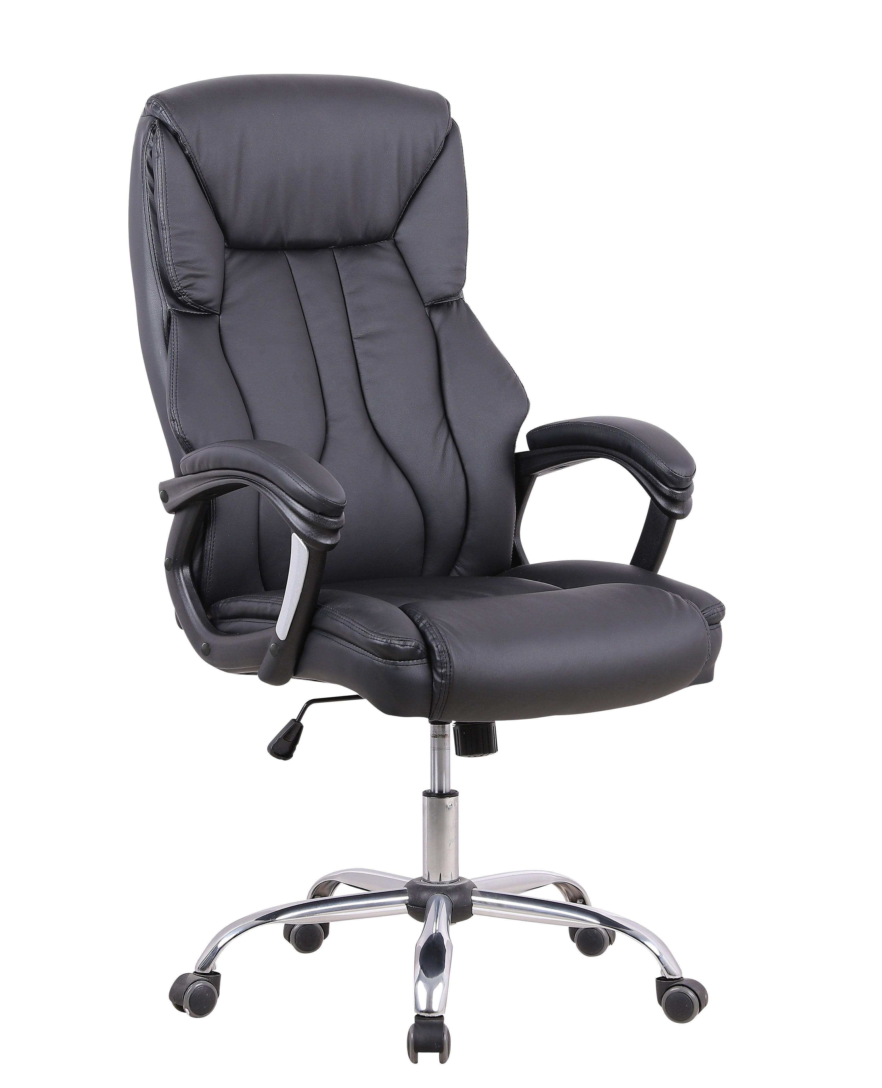 Specialising In Stratford High Back Black Bonded Leather Office Chair with Fixed Arms North Yourkshire