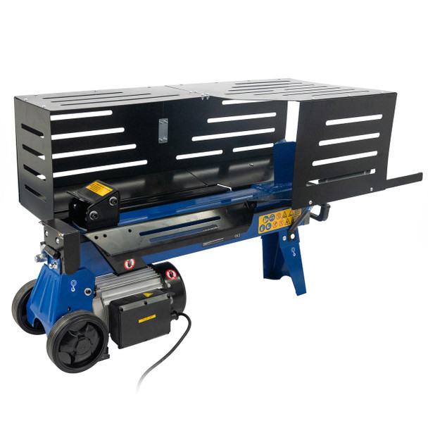 Hyundai 7 Tonne Horizontal Electric Log Splitter with Hydraulic Ram, Steel Protection Cage 520mm Length 