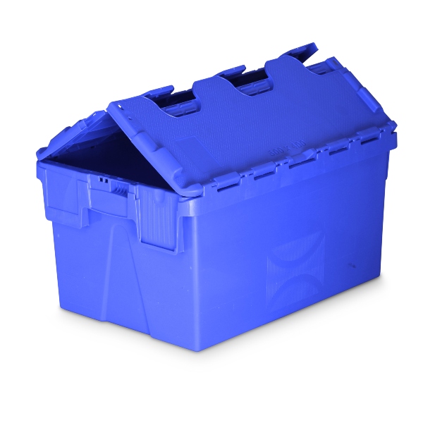 Attached Lid Container 54 Litre - Blue