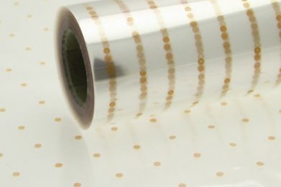 Cellophane Roll 80cm x 100m - GOLD DOT