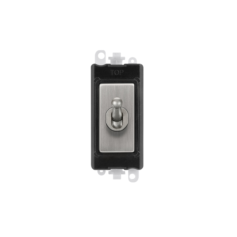 Click 20AX Stainless Steel 20AX 2 Way Toggle Switch Module Insert Black