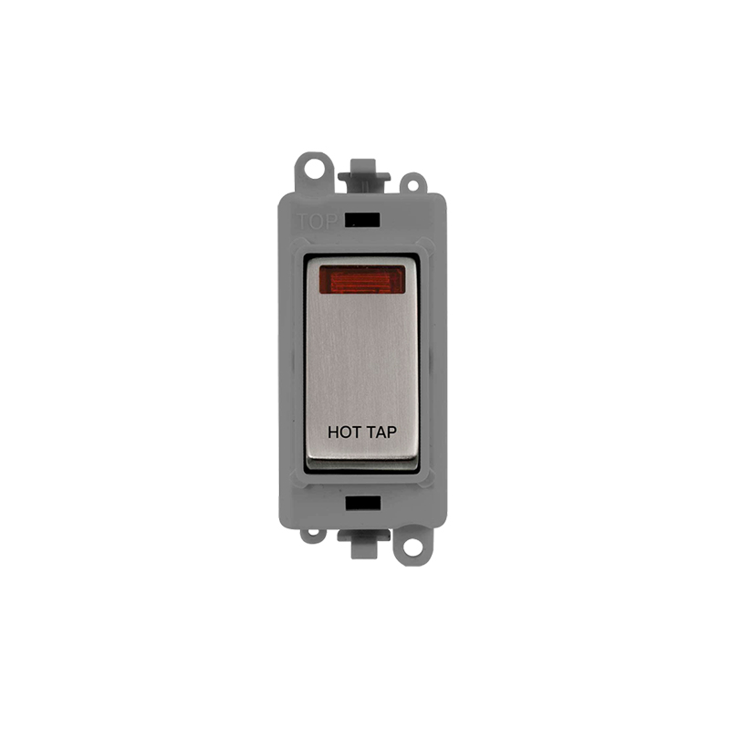 Click GridPro 20AX Stainless Steel DP Switch Module with Neon Hot Tap Insert Grey