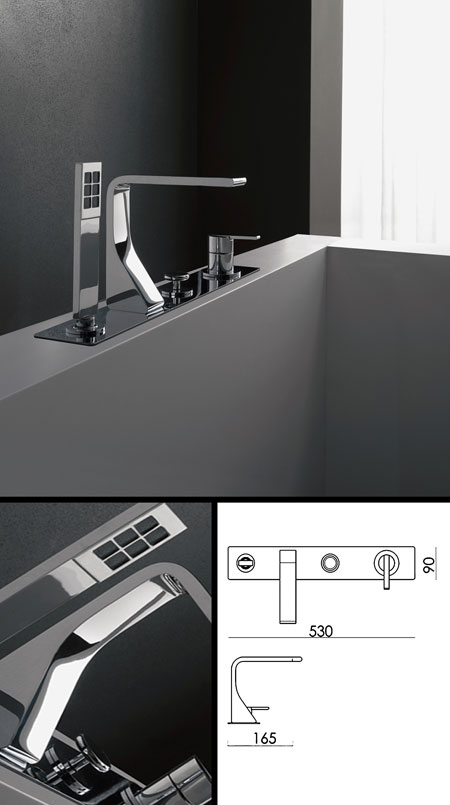 REM Deck Mounted Bath Filler with Shower (51D)