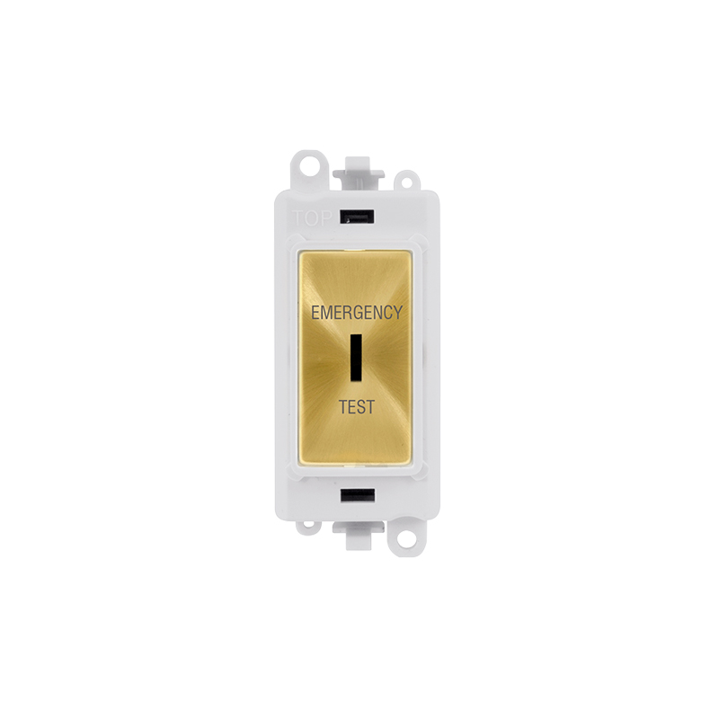 Click 20AX Satin Brass 20AX DP Emergency Test Keyswitch Module Insert Polar White