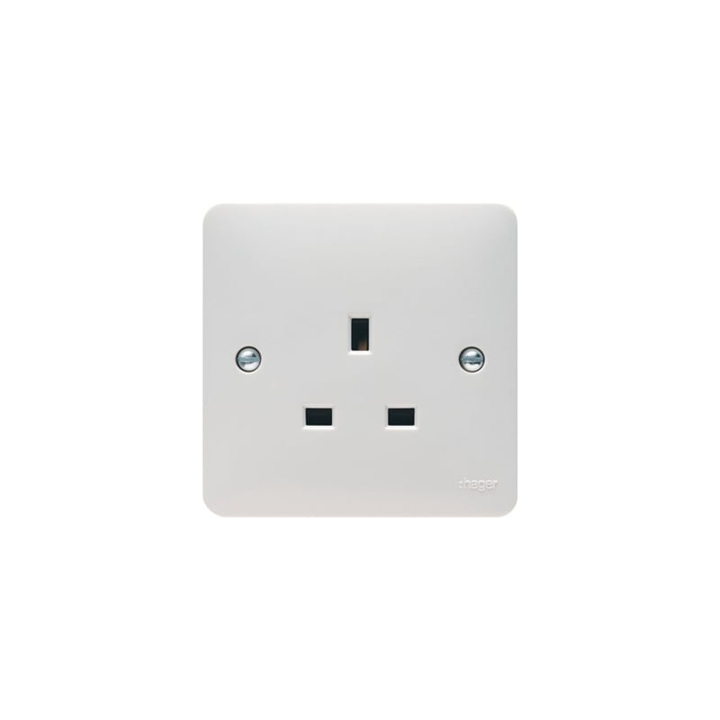 Hager Sollysta 13A 1 Gang Unswitched Socket