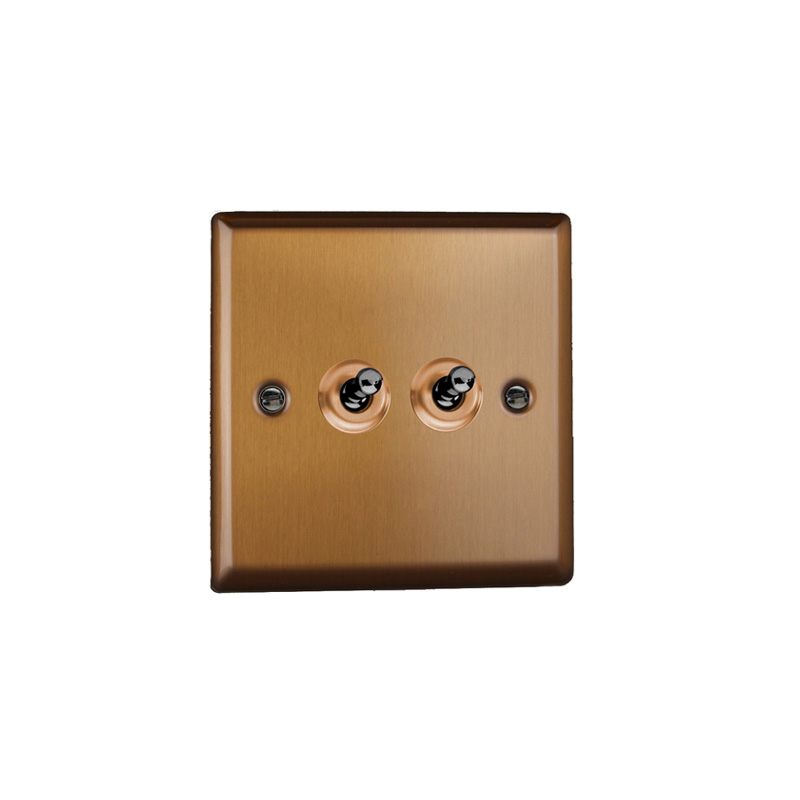 Varilight Urban 2G 10A Intermediate Toggle Switch Brushed Bronze (Standard Plate)