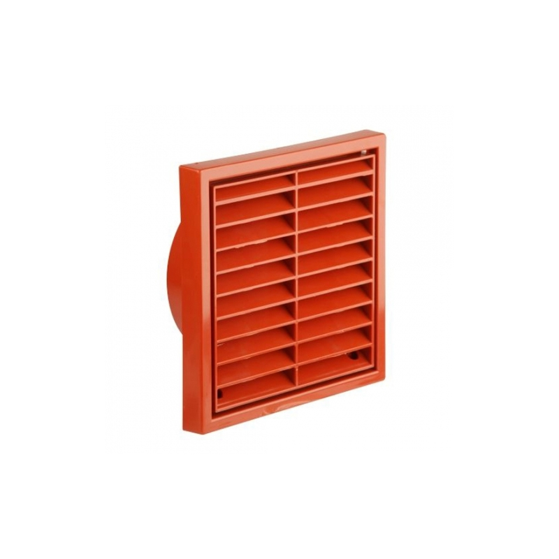 Manrose 100mm 4 Fixed Louvre Grille Terracotta"