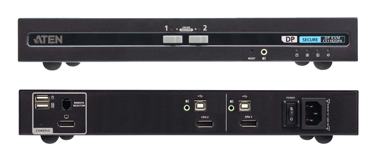 CS1182DP4C - Aten - 2-Port USB-B DisplayPort Secure KVM Switch, with CAC (PSD PP 4.0 Compliant)