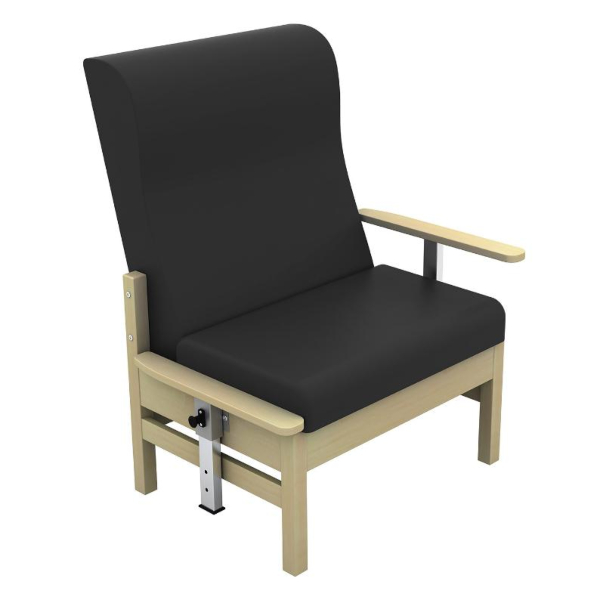 Atlas High Back Bariatric Arm Chair with Drop Arms - Black