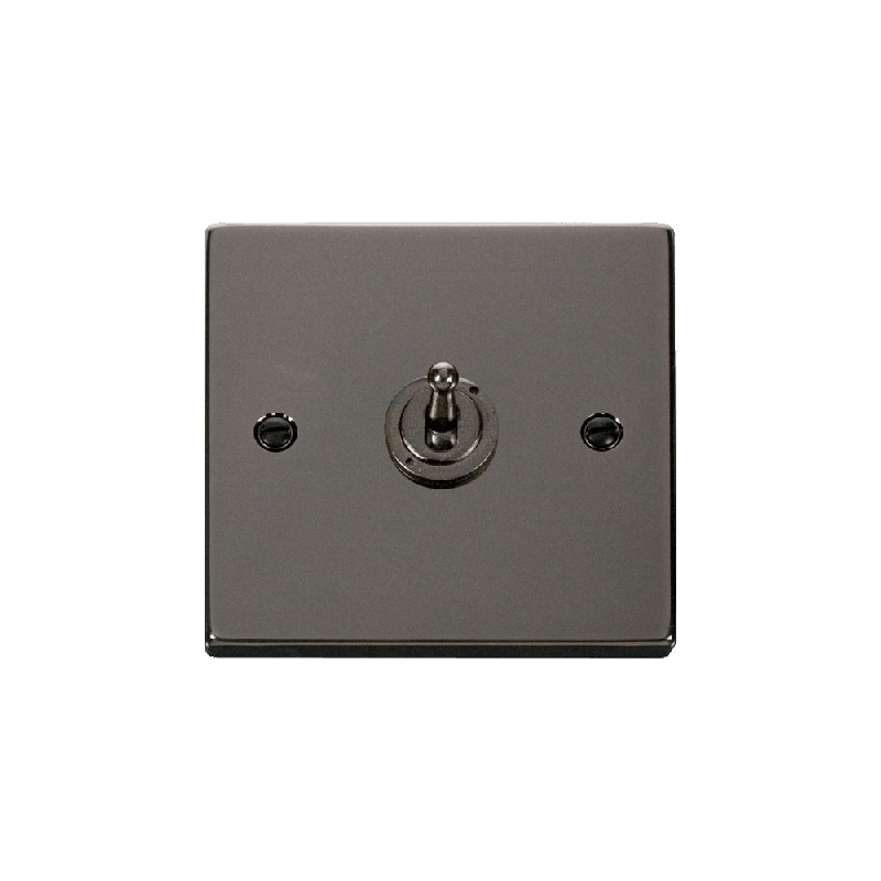 Click Deco 1 Gang 2 Way 10AX Toggle Switch Black Nickel