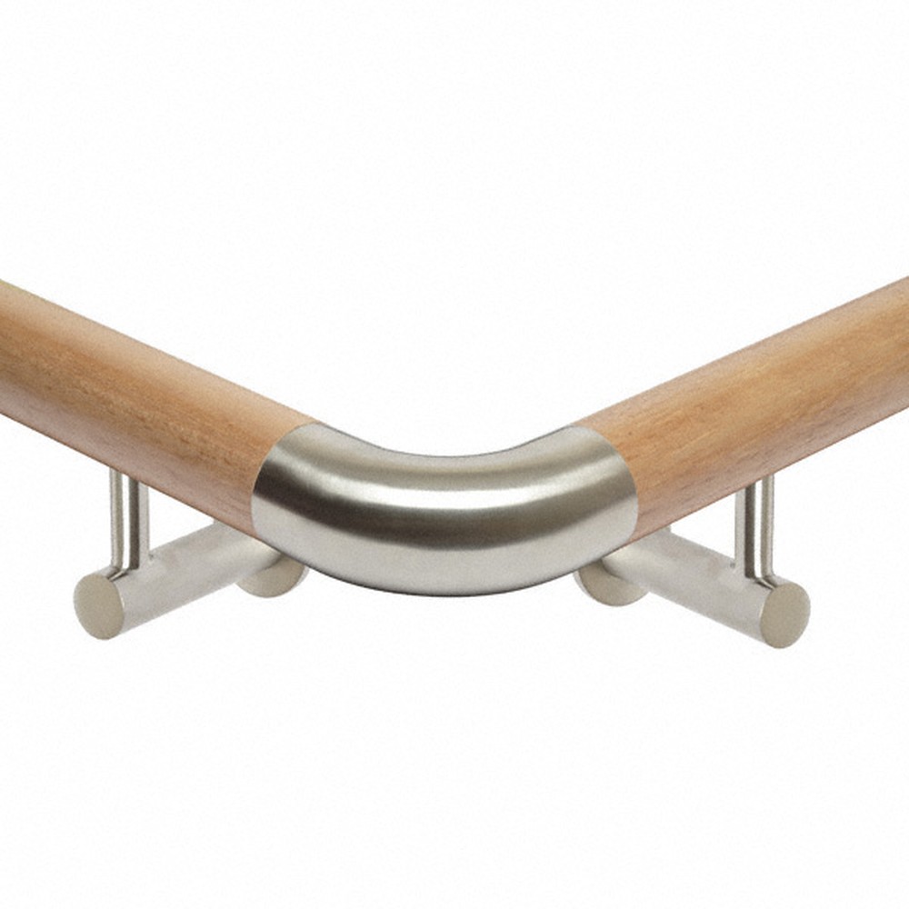 Elbow Round Corner Wood Fitting 45mm Dia S/S 304 (Incl. Plastic Supports