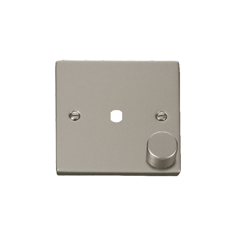 Click Deco 1 Gang Unfurnished Dimmer Plate and Knob (650W Max) Pearl Nickel