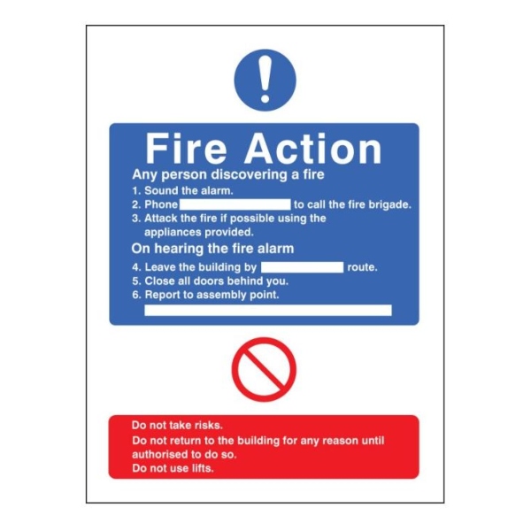 General Fire Action with Lift - Adapt-a-Sign