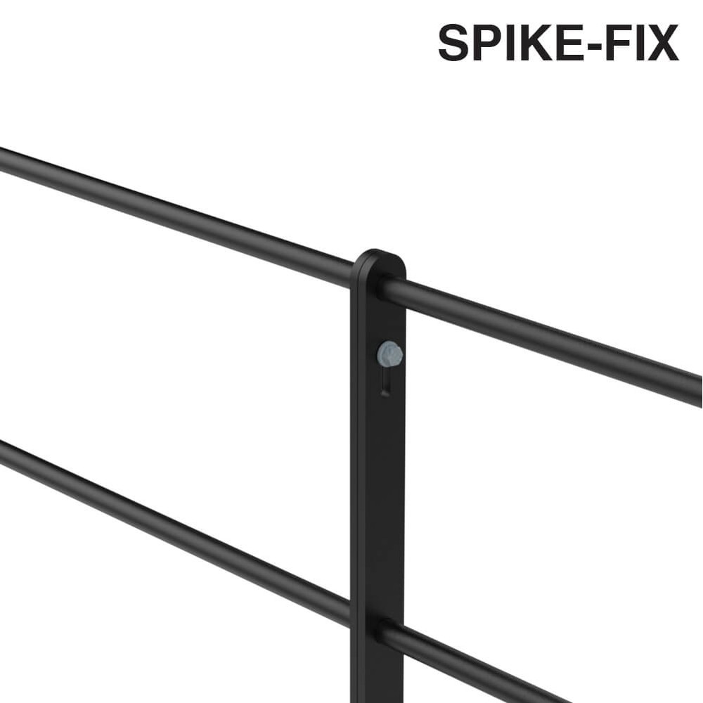 Parkland Spikefix Fence Panel Black PPC 895mm Leg Height - Per Metre Price
