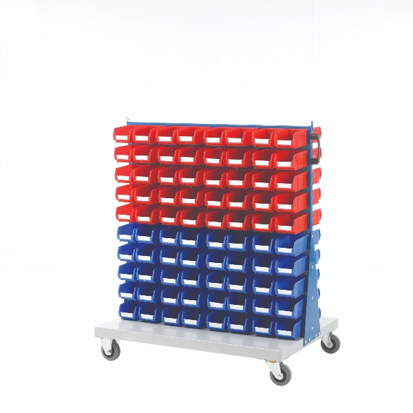 Double Sided Trolley With 160 TC2 Bins Red & Blue