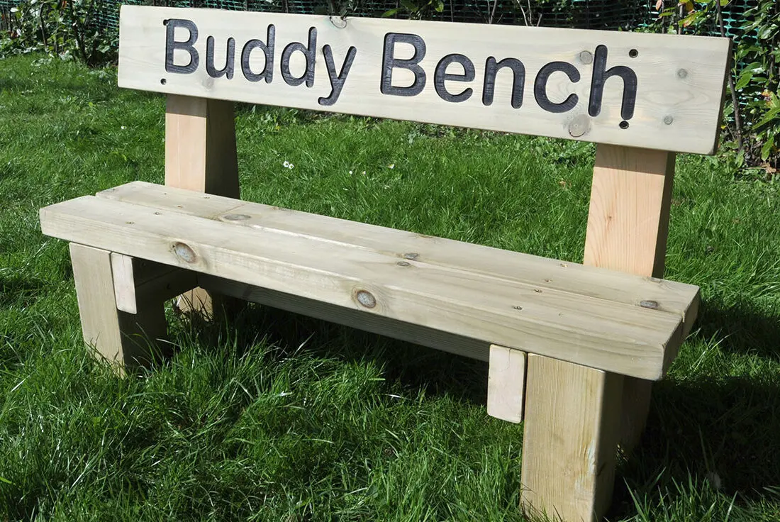 Mini Outdoor Wooden Buddy Bench