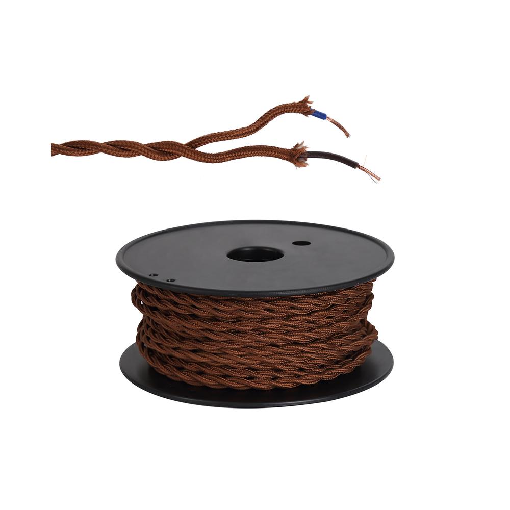 Luxuria Glorelle 25m Roll Dark Brown Braided Twisted 2 Core 0.75mm Cable