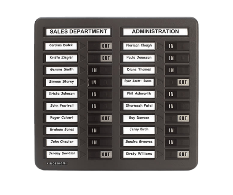 Specialising In In/Out Display Boards For Attendance Monitoring