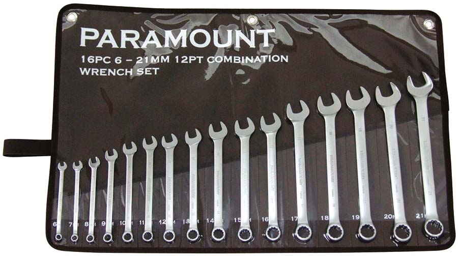 Combination Metric Wrench Set &#45; Chrome &#45; 16 Piece