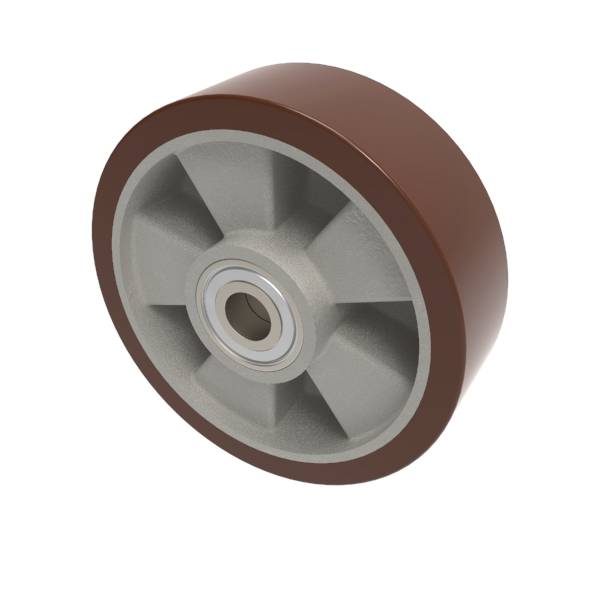 Polyurethane Aluminium 160mm Ball Bearing Wheel 500kg Load