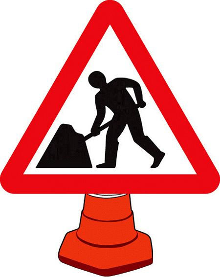 Road works cone sign 750mm