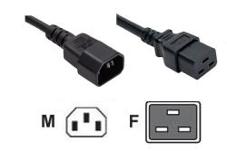 PEX-C19-C14-03 3Mtr 16 Amp (F) - 10 Amp (M) IEC 320 extension (C19-C14) Rated to use 10 Amps only