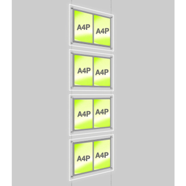 4x A4 Double Portrait Illuminated Cable Display